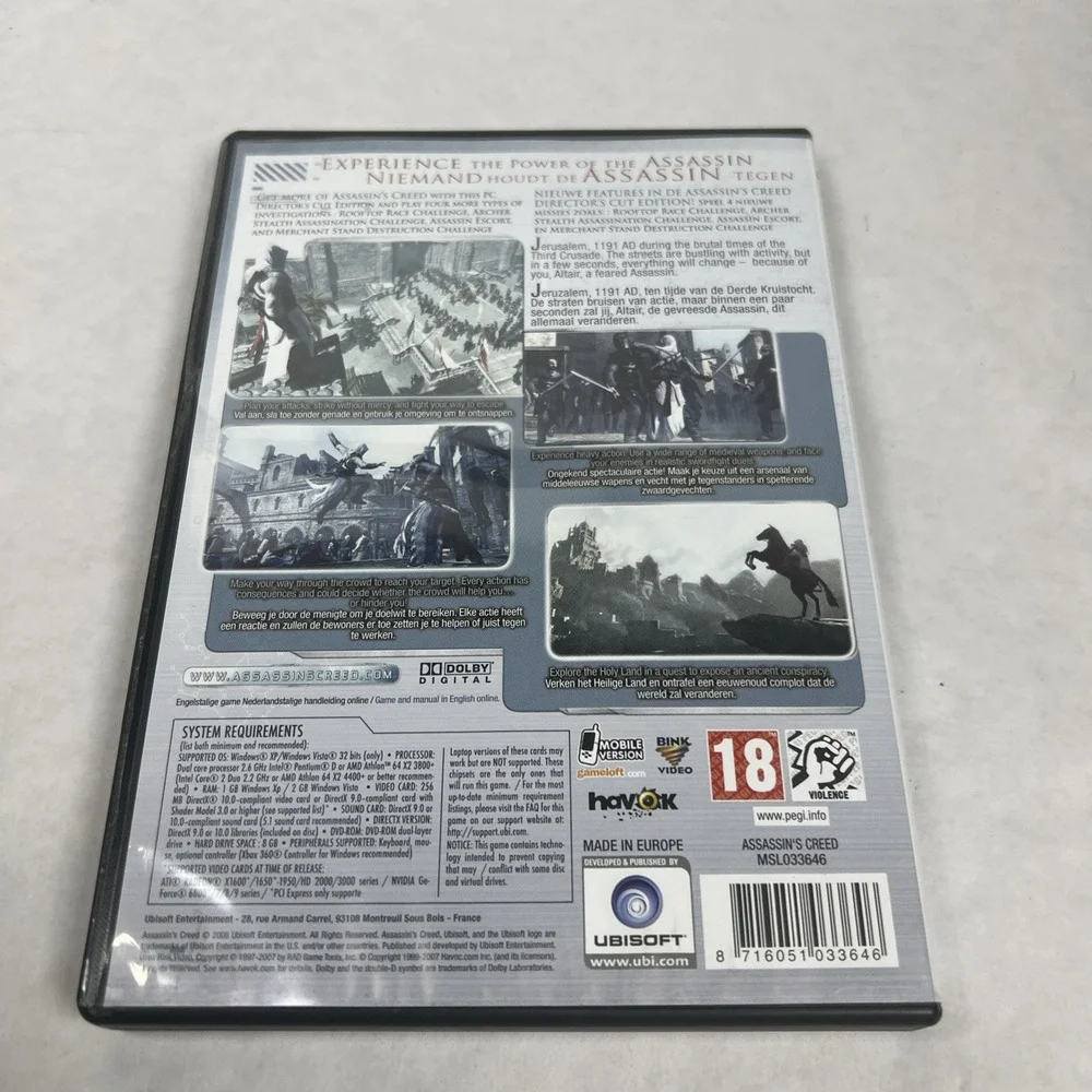 Assassin's Creed PC CD-ROM Original‎ Official Video Game Excellent Condition